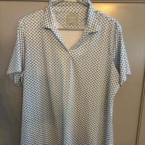 Oobe White and Blue Polo Shirt with seashells. Hydrochill. 2XL